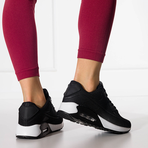 Női fekete platformos sportcipő szürke Tigeris betéttel - Lábbeli