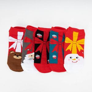 Női karácsonyi pamut zokni 5 / csomag - Fehérnemű