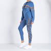 Női kék leopárdmintás sportruha - Ruházat