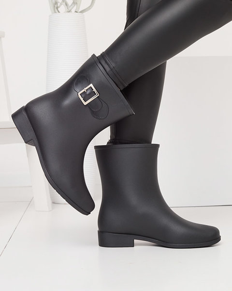 Női matt esőcsizma fekete csattal Falloci- Footwear