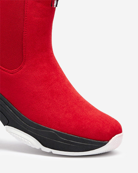 Női piros szigetelt eco velúr csizma Ducti- Footwear