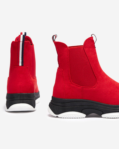 Női piros szigetelt eco velúr csizma Ducti- Footwear