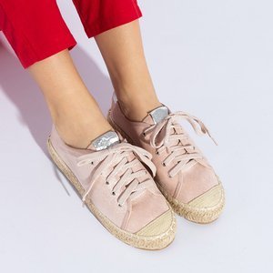 Női rózsaszín cipők a'la espadrilles a Woilla platformon - Lábbeli