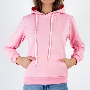 Női rózsaszín kapucnis pulóver - ruházat