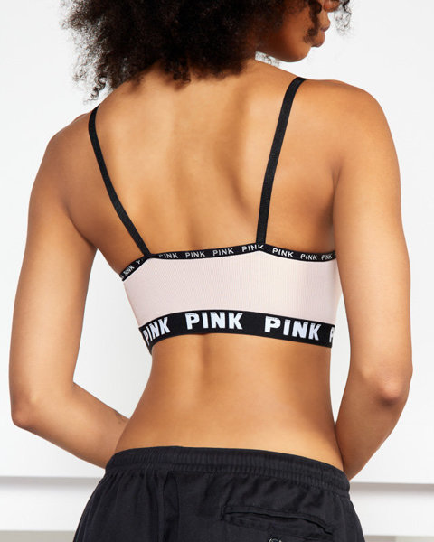 Női rózsaszín sportmelltartó felirattal - Fehérnemű