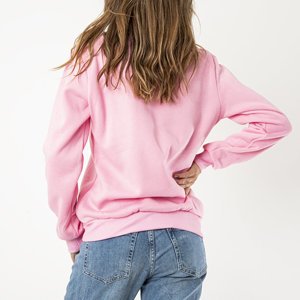 Női rózsaszín szigetelt pulóver kapucni nélkül - Ruházat