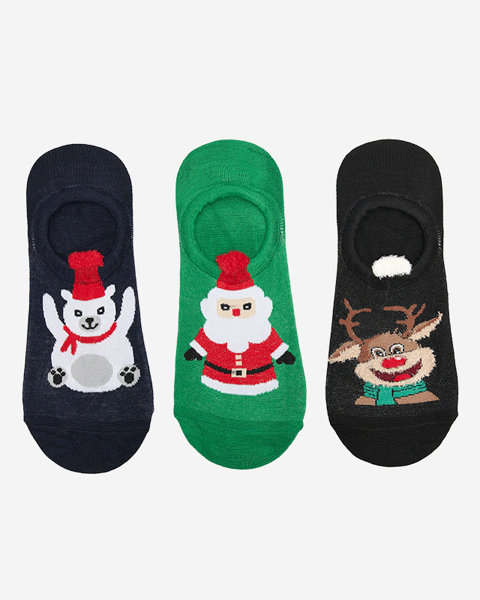 Női színes lábszárvédő karácsonyi mintával 3/csomag - Fehérnemű