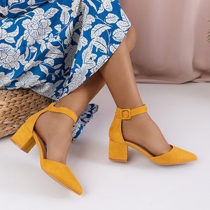 Női szivattyúk mustár színű Lux - cipők