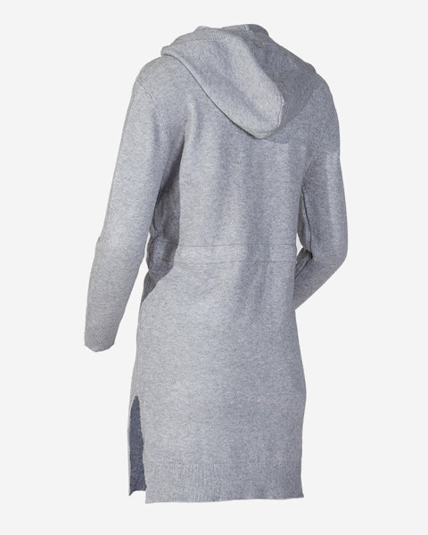 Női szürke kapucnis pulóver tunika - Ruházat