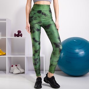Női zöld foltos leggings - Ruházat