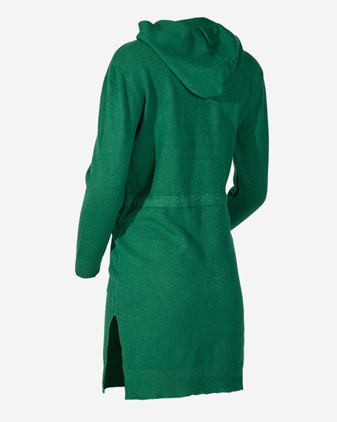 Női zöld kapucnis pulóver tunika - Ruházat
