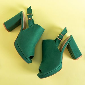 Női zöld magas sarkú Wefira szandál - cipő