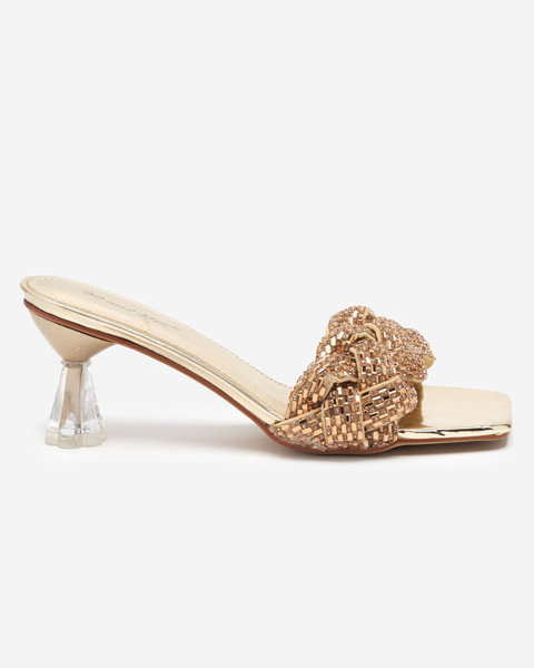 OUTLET Arany lakkozott alacsony sarkú Sipeno papucs - Cipők