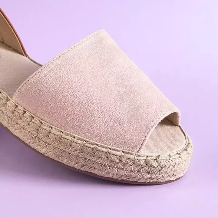 OUTLET Bézs és rózsaszín női kötött szandál Blisis - Cipő