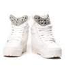 OUTLET Białe sneakersy na koturnie - Obuwie