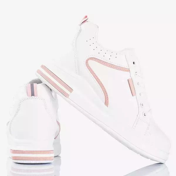 OUTLET Fehér és rózsaszín női tornacipő beltéri éken Marcja - Cipő