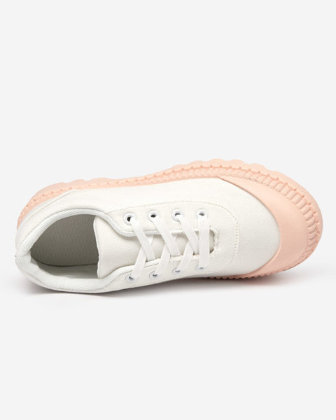 OUTLET Fehér női tornacipő rózsaszín Comp talppal - Lábbeli
