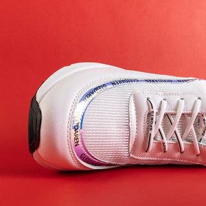 OUTLET Fehér sportcipő holografikus betétekkel Noate - Lábbeli