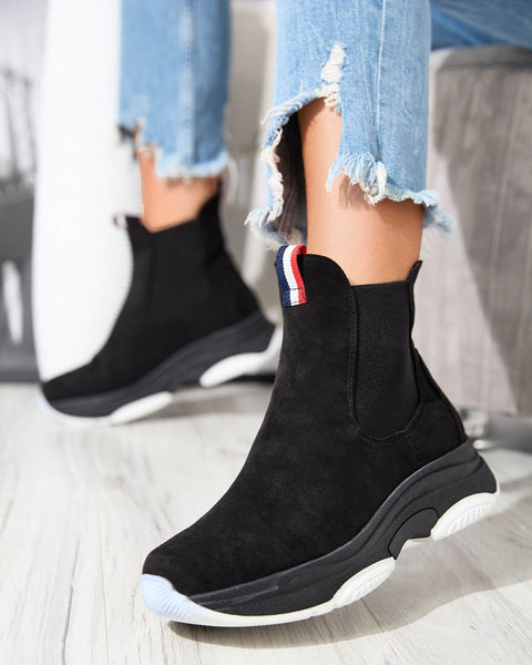 OUTLET Fekete női szigetelt öko-szarvasbőr csizma Ducti- Footwear