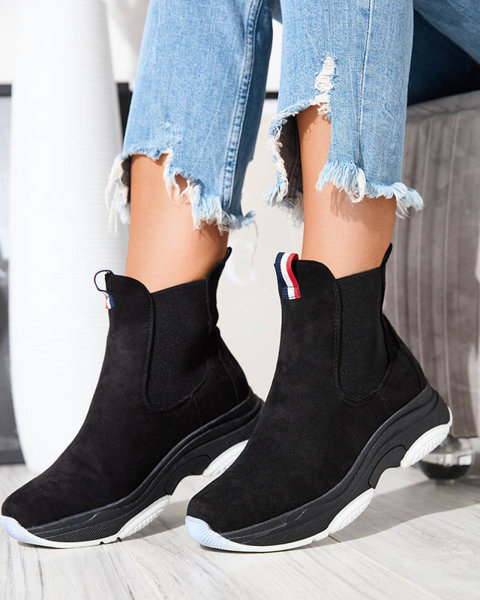 OUTLET Fekete női szigetelt öko-szarvasbőr csizma Ducti- Footwear