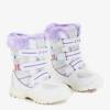 OUTLET Lányok fehér és lila hócsizmája Gilma nyomtatással - cipő