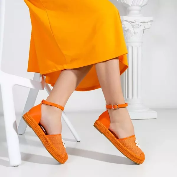 OUTLET Narancssárga női szandál a'la espadrilles a Maybel platformon - Cipő