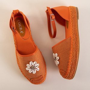 OUTLET Narancssárga női szandál a'la espadrilles a Maybel platformon - Cipők