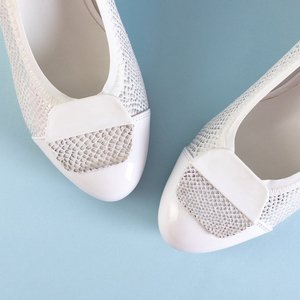 OUTLET Női fehér és ezüst ékszivattyúk Noemia - Cipők