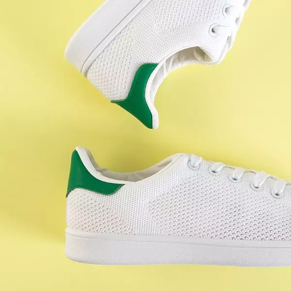 OUTLET Női fehér sportcipő, zöld betéttel Grenbe - Lábbeli