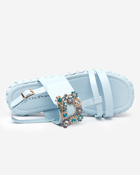 OUTLET Női kék szandál dekoratív Govy-Footwear csattal