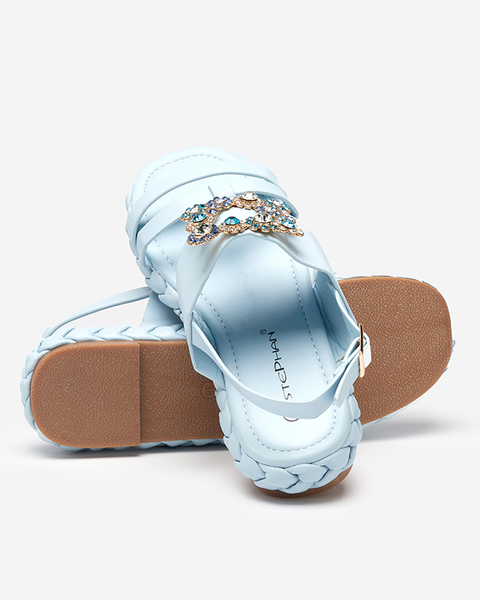 OUTLET Női kék szandál dekoratív Govy-Footwear csattal