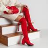 OUTLET Női piros Caprio térdcsizma - Cipő
