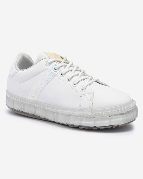 OUTLET Női sportcipő fehér színben, holografikus betétekkel Asxa- Footwear