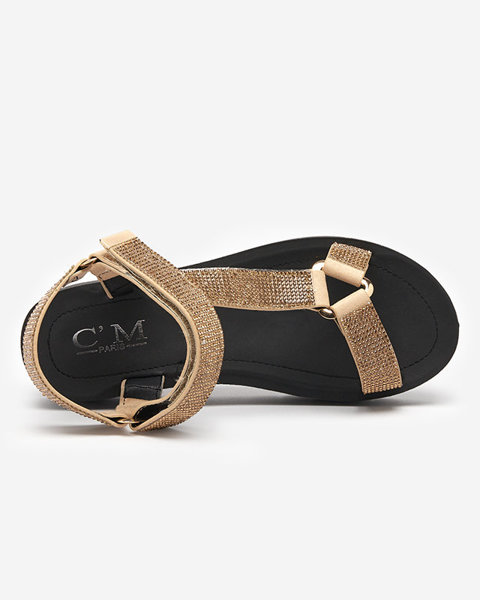 OUTLET Női szandál arany cirkóniákkal Qroc- Footwear