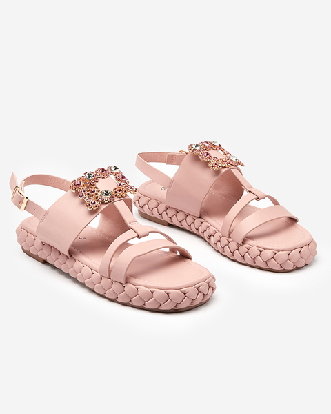 OUTLET Női világos rózsaszín szandál dekoratív Govy-Footwear csattal