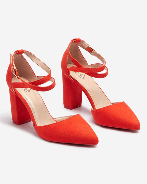 OUTLET Piros-narancs női tolószáras cipő Amagy- Lábbeli