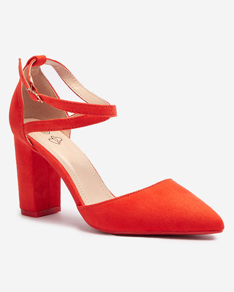 OUTLET Piros-narancs női tolószáras cipő Amagy- Lábbeli