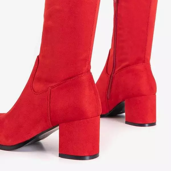 OUTLET Piros női csizma Elvina- Cipő
