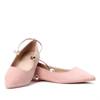 OUTLET Rózsaszín balerinák öko-velúrból - Cipők