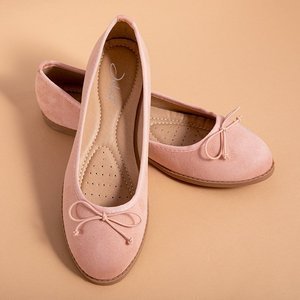 OUTLET Rózsaszín női balerinák Doritel íjjal - Cipők