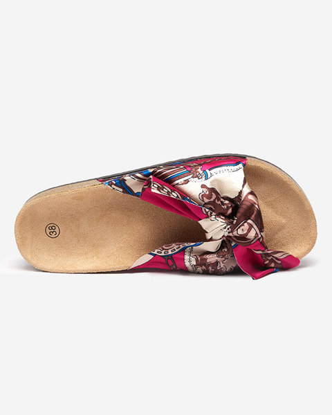 OUTLET Rózsaszín női papucs divatos szövet felsőrésszel Laneso - Cipők