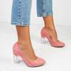 OUTLET Rózsaszín szivattyúk átlátszó oszlopon Lorna - Cipők