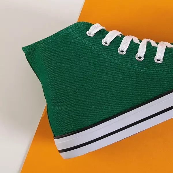 OUTLET Zöld férfi magasszárú cipők Mishay - Cipők