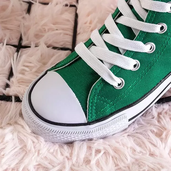 OUTLET Zöld gyerek magasszárú tornacipő Wikitoria - Lábbeli