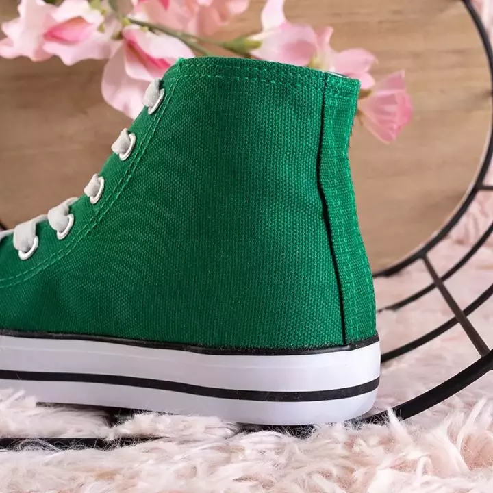 OUTLET Zöld gyerek magasszárú tornacipő Wikitoria - Lábbeli