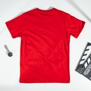 Piros férfi nyomtatott póló - Ruházat