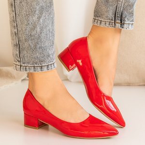 Piros lakkozott szivattyú lapos sarkú Marisola - Cipő