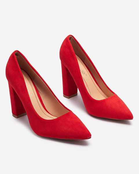 Piros női öko-szarvasbőr cipő Zelera - Lábbeli