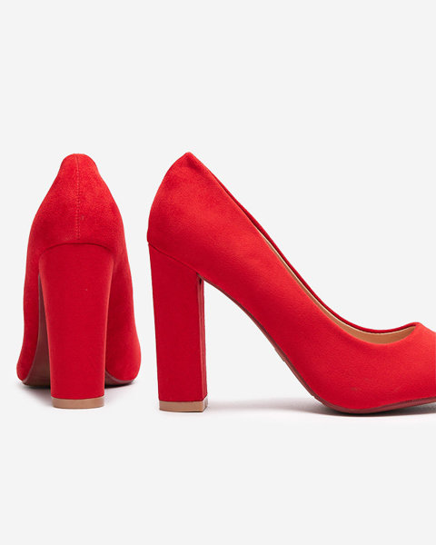 Piros női öko-szarvasbőr cipő Zelera - Lábbeli