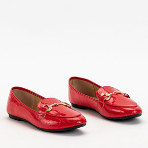 Pirosra lakkozott női naplopók Cerilla dombornyomással - Cipő